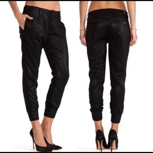 7 For All Mankind Coated Black Joggers